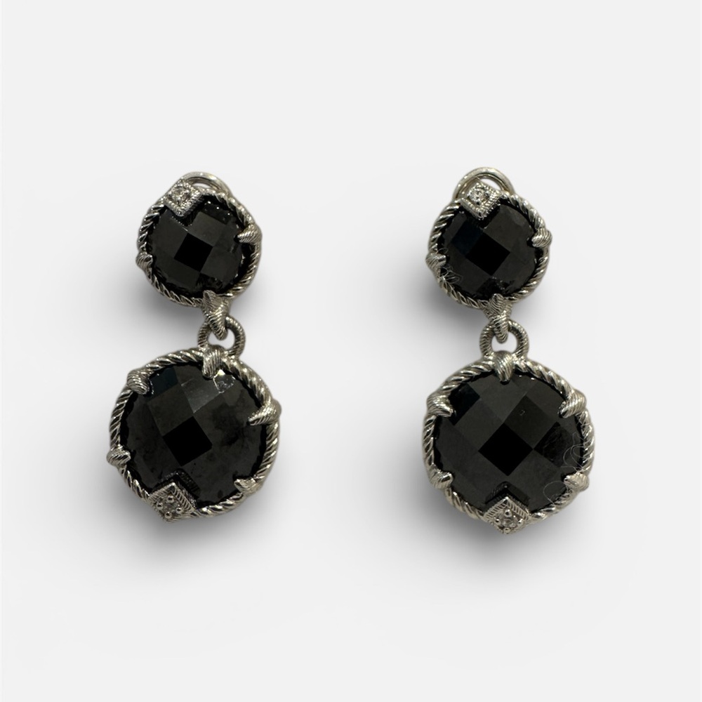 Judith Ripka Onyx Sterling Silver Drop Earrings